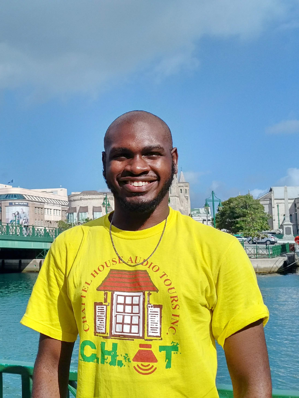 Image of tour guide Evan, leading historical walking tours in Bridgetown.